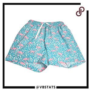 Chubbies Men's Flamingo Print Tropical Drawstring Swim Shorts Blue Pink Small